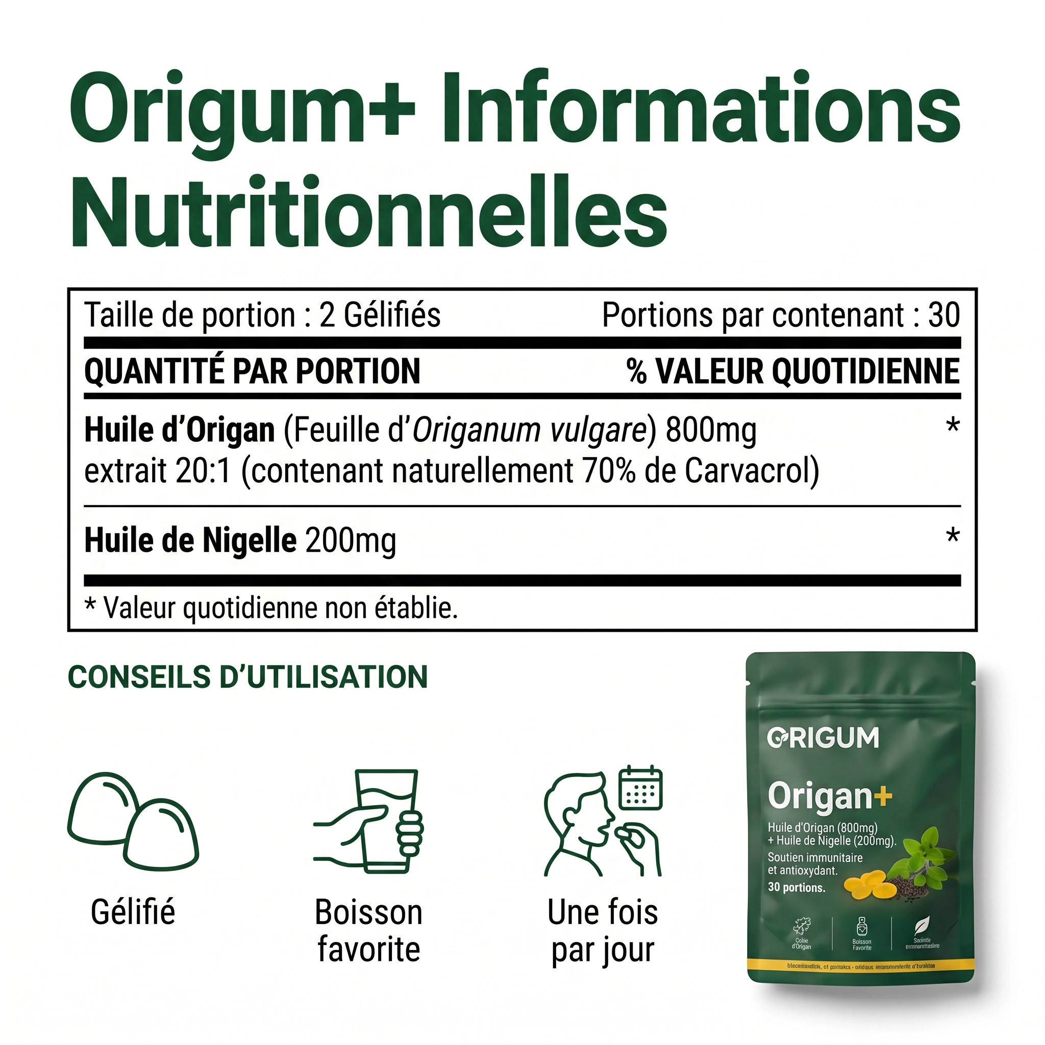 Gélules d'huile d'origan
